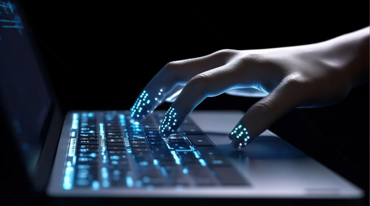 Laptop-Arbeitsplatz für moderne Softwareentwicklung
